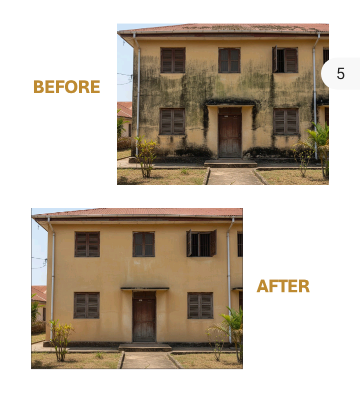 Exterior cleaning of residential building At Spintex